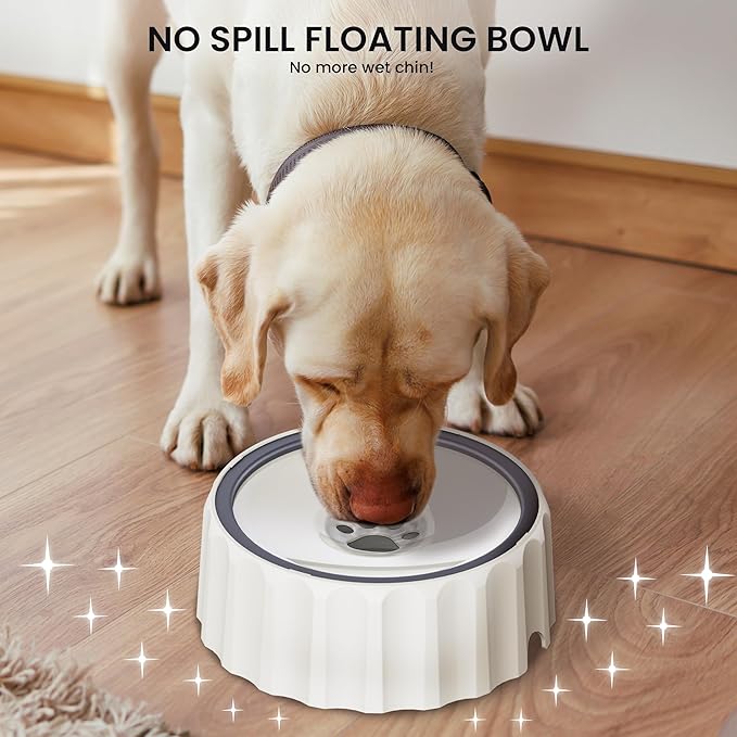 FORWH Dog Water Bowl No Spill 70oz/2L Large Capacity Dispenser Non Slip No Splash Bowl Pet Slow Feeder No Drip Dog Water Bowl on Vehicle Slow Water Bowl for Dogs and Cats
