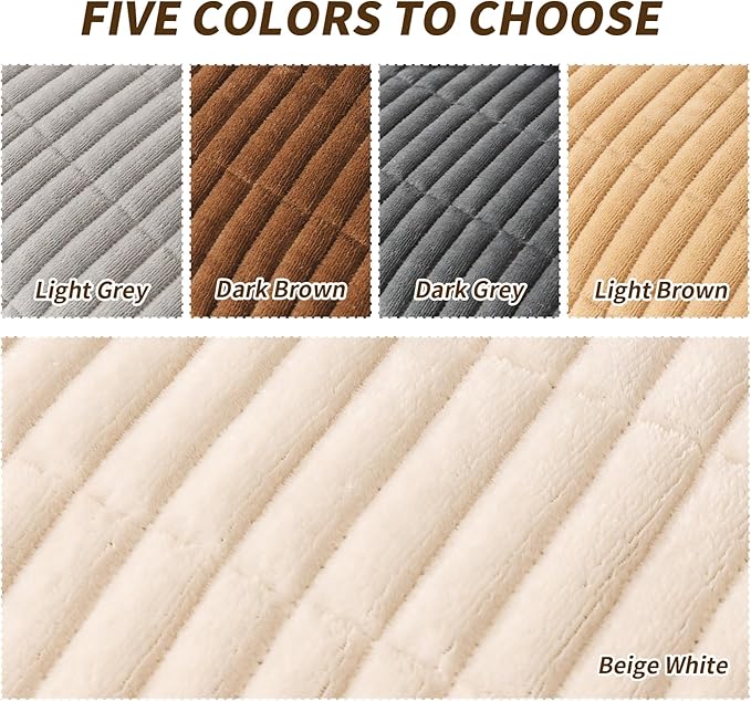 PJLZJFBY Couch Covers for Dogs, Velvet Dog Couch Cover, Pet Couchs Covers for Backrest & Armrest, Couchs Protector for Dogs, Sofa Cover for Pets Washable(1PC,Beige White,27.5"×27.5",Single Seater)