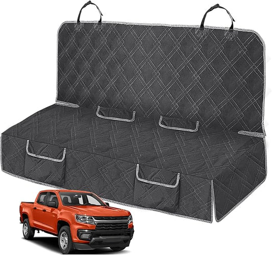 Dog Car Seat Cover for Mid-Size Truck, Compatible with Toyota Tacoma/Hilux, Ford Ranger, Chevy Colorado/GMC Canyon, Nissan Frontier, Honda Ridgeline, Jeep Gladiator, 600D Waterproof Pet Seat