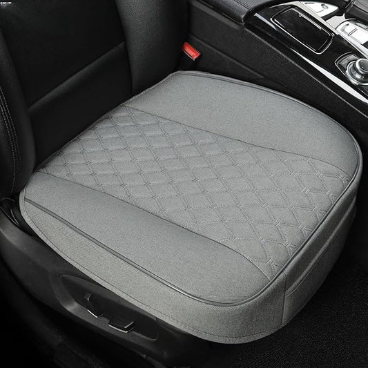 West Llama Linen Front Car Seat Cover Protector Anti-Slip Bottom Seat Cover Fits 95% of Vehicles,Wrapping Around The Bottom,Diamond Pattern(Gray-2Pcs)