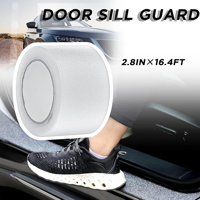 Frienda Car Door Edge Guards Door Sill Protector Automotive Entry Guard Anti Collision Scuff Sill Trim Protection Strips for Most Cars Vehicles Accessories(2.8 Inch Wide, 16.4 Feet,Clear)