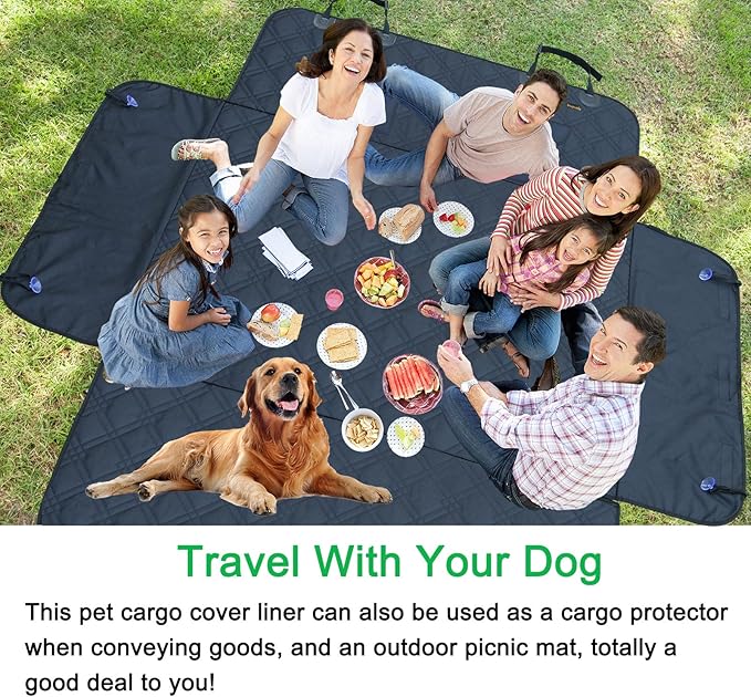 SUV Cargo Liner for Dogs 53x80 Pet Dog Cargo Liner Dog Car Seat Cover for Back of SUV Trunk Cover for Dogs with Side Walls