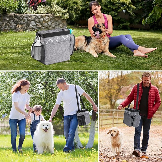 CLAWIST Dog Travel Bag with Treat Pouch, Airline Approved Dog Bags for Traveling, 2 Dog Food Travel Container, 2 Travel Bowls, Weekend Dog Travel Bag for Supplies, Dog Travel Kit Accessories