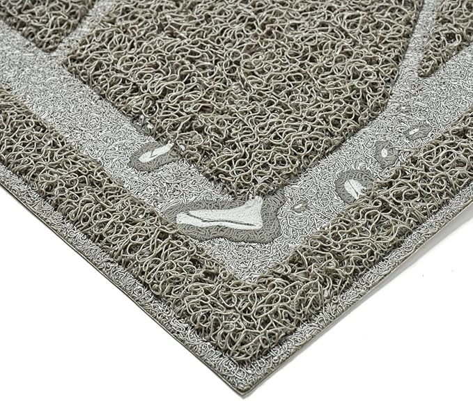 WePet Cat Litter Box Mat, Kitty Premium PVC Pad, Durable Trapping Rug, Phthalate Free, Urine-Resistant, Scatter Control, Mosaic, XXL 47 x 35 Inch, Cadet Grey