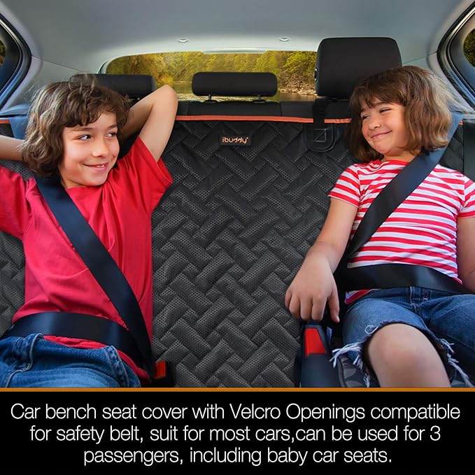 Heavy Duty Back Seat Cover for Truck , 100% Waterproof & Odor-Free Dog Seat Protector for F150 F250 Chevy Silverado Ram Sierra, Scratch-proof Eco-Friendly Back Seat Cover for Dogs, Kids, Tools & Gear