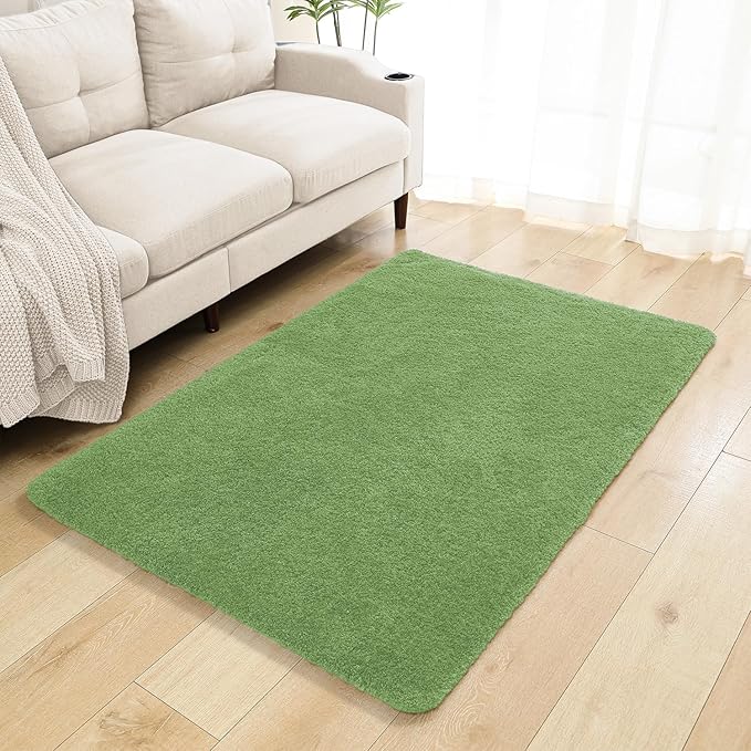 Hunter Green Bathroom Rugs 40"x60" – Oversized Plush Non-Slip Microfiber Bath Mat, Absorbent & Washable – Ideal for Large Bathrooms or Living Rooms