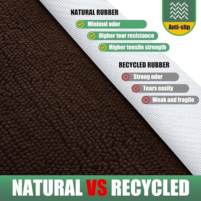 IM HOME Chenille Absorbent Outdoor Doormat 30" x 20", Washable Muddy Door Mats for Dog Non Slip Indoor Doormat Dog Mat for Muddy Paw Front Inside Doormats for Entryway Brown