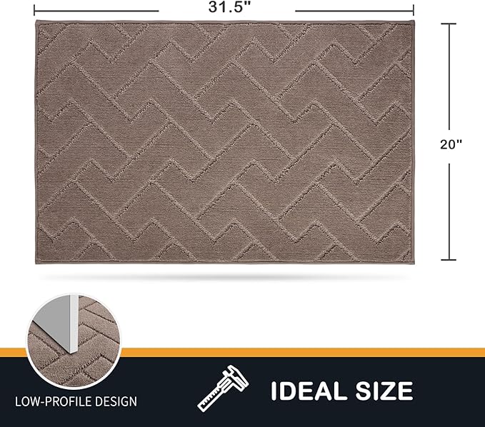 PURRUGS Dirt Trapping Door Mat 20" x 31.5", Non-Slip Machine Washable Entry Rug, Dog Doormat, Indoor Front Door Mat, Super Absorbent Entryway Rug for Muddy Shoes & Paws, Grayish Brown