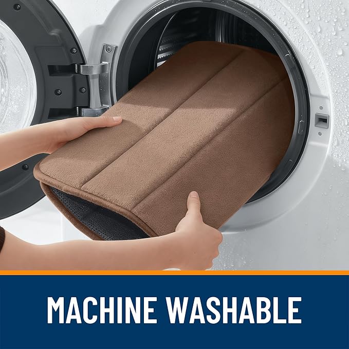 OLANLY Memory Foam Bath Mat 24x16, Super Soft Absorbent Bathroom Rugs, Quick Dry, Machine Washable Shower Floor Rugs, Bathmat Carpet, Bathroom Home Decor Accessories, Mocha
