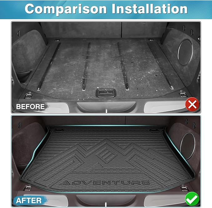 Mixsuper Custom Fit for Cargo Liner 2011-2021 Jeep Grand Cherokee All Weather Durable Odorless Rear Trunk Liner Cargo Mat Black