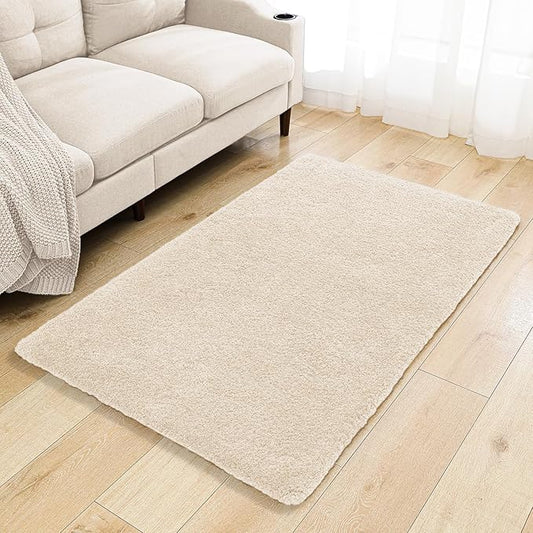 Beige Bathroom Rugs 36"x60" - Extra Large Microfiber Bath Mat, Non Slip Absorbent and Washable Bathroom Rug, Plush Fluffy Floor Mat - Ideal for Spacious Bathrooms or Bedrooms