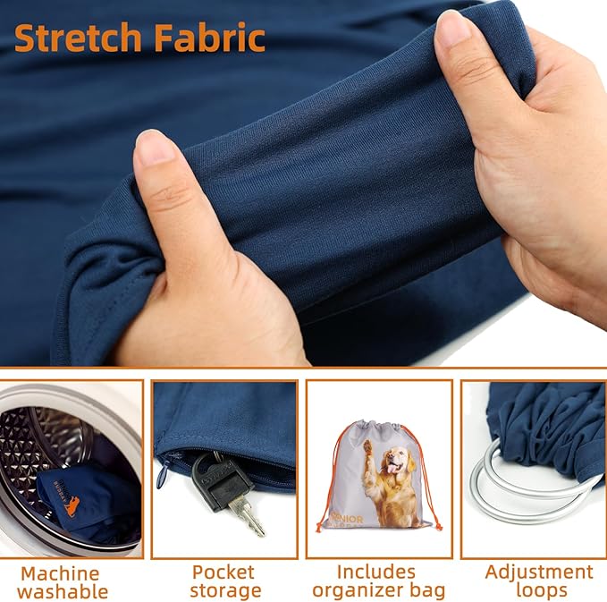 Dog Sling Carrier for Small Dogs,Carrying Wrap Anti-Anxiety Cat Sling,Adjustable Pet Sling(Navy Blue)