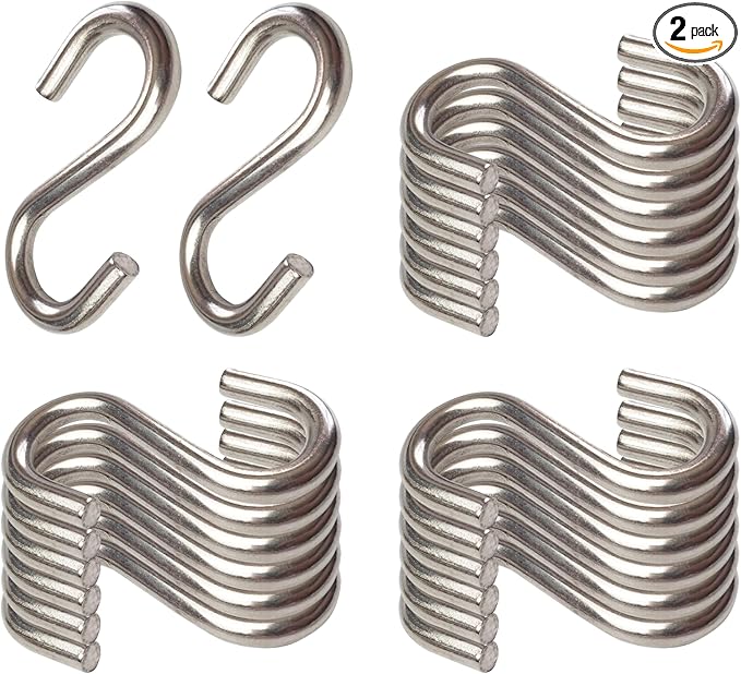 304 Stainless Steel S Hook, S Hook Metal Hanging Practical Hook Connecting Hook for Item Hanging (Dia:1/8in(3mm)-20PCS)