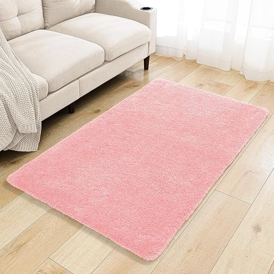 Pink Bathroom Rugs 36"x60" - Extra Large Microfiber Bath Mat, Non Slip Absorbent and Washable Bathroom Rug, Plush Fluffy Floor Mat - Ideal for Spacious Bathrooms or Bedrooms