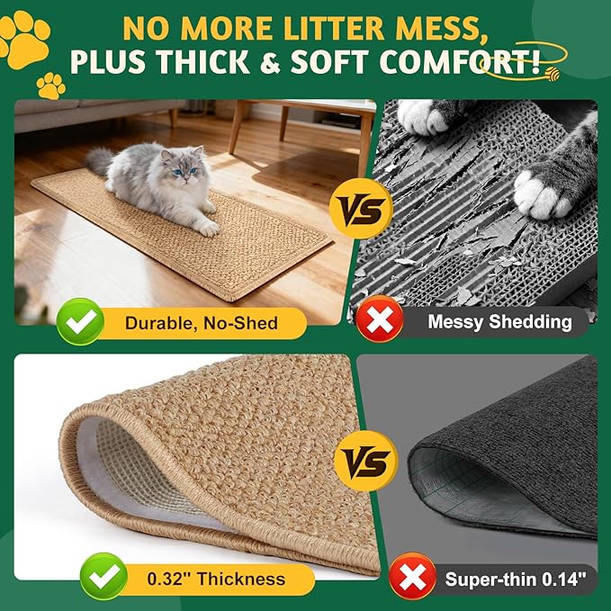Door Protector from Cat Scratching 19.6" x 7.8" Cat Wall Corner Scratcher, Anti Scratch Door Frame Furniture Protector for Indoor Cats