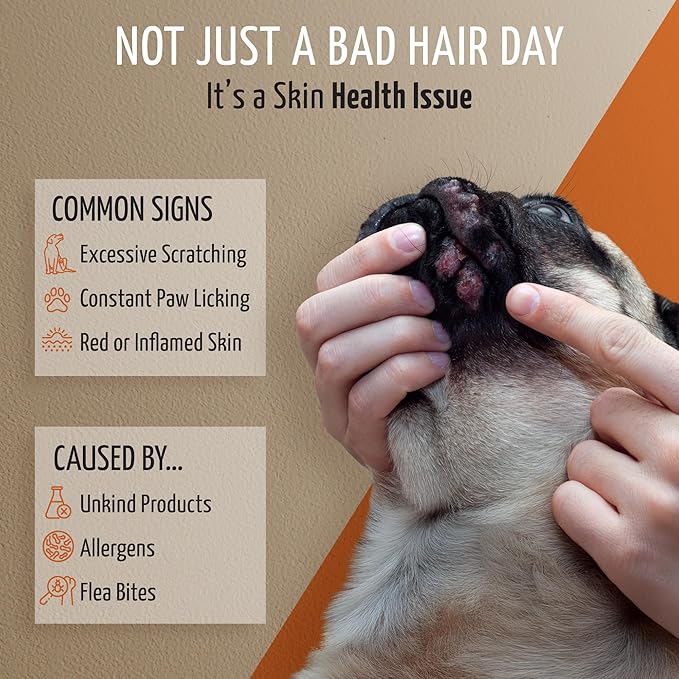 Tauro Pro Line Dog Shampoo for Itchy Skin Relief, Exfoliating Pet Wash Scrub for Deep Cleansing, Pet Shampoo for Dogs, Cat & Puppy Sensitive Skin (Derma Care 13.5 Fl Oz)