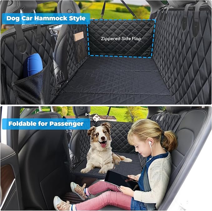 URPOWER XL Dog Back Seat Extender for Crew Cab Truck, Hard Bottom Dog Car Seat Cover Holds 550lbs Waterproof Dogs Car Hammock Pet Backseat, Pet Truck Accessories for F150 / RAM 1500/ Tundra Crew Cab