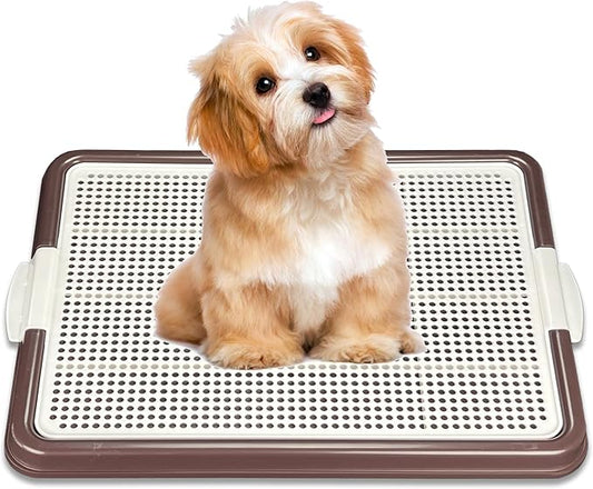 Pets-N-Me Dog Pee Pad Holder, Puppy Potty Training Tray 22.5”X16.5” for Small Dogs (Chocolate)