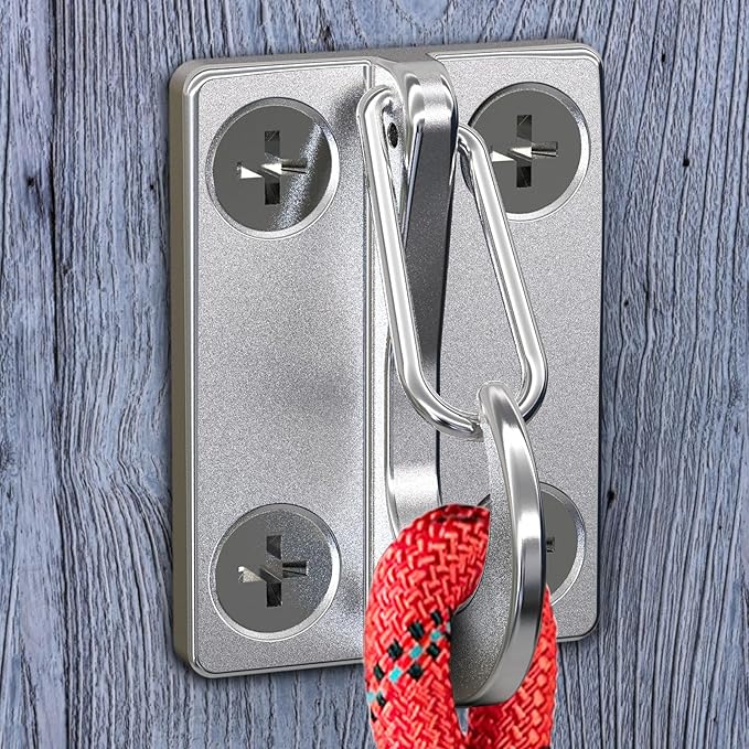 X-TECOKIT Heavy Duty Stainless Steel Dog Leash Parking Hook,Fixed Wall Mount Tie Out Anchor,Hands Free Pet Security Leash Hanger for Indoor-Outdoor Use,Easy to Install&Rustproof(1-Pack)
