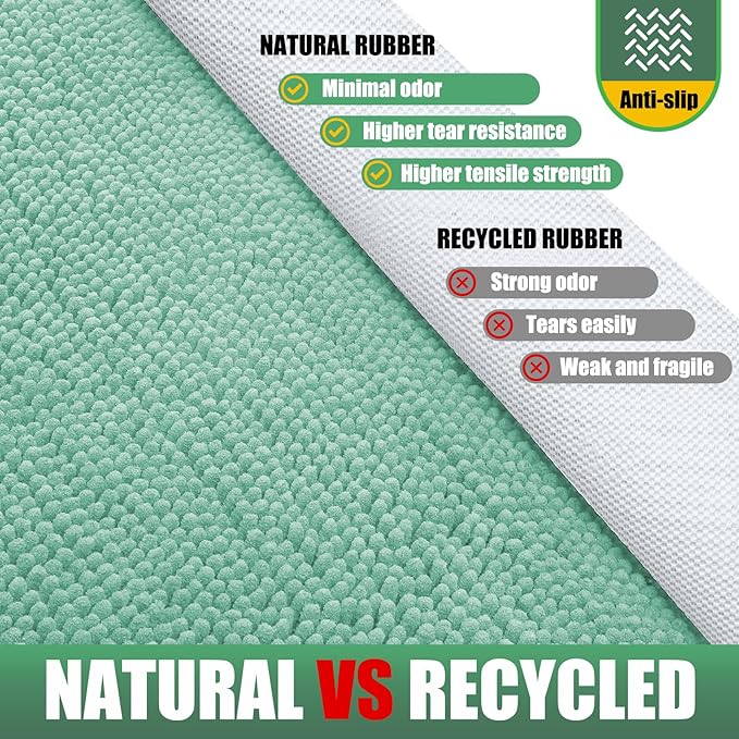 IM HOME Chenille Absorbent Outdoor Doormat 36" x 24", Washable Muddy Door Mats for Dog Non Slip Indoor Doormat Dog Mat for Muddy Paw Front Inside Doormats for Entryway Seafoam Green