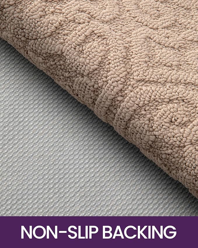 DEXI Front Door Entryway Mat Non Slip, Washable Inside Entrance for House Floor Low Profile, Thin Entry Doormat Absorbent Dirt Trapper, 32x48 Light Beige