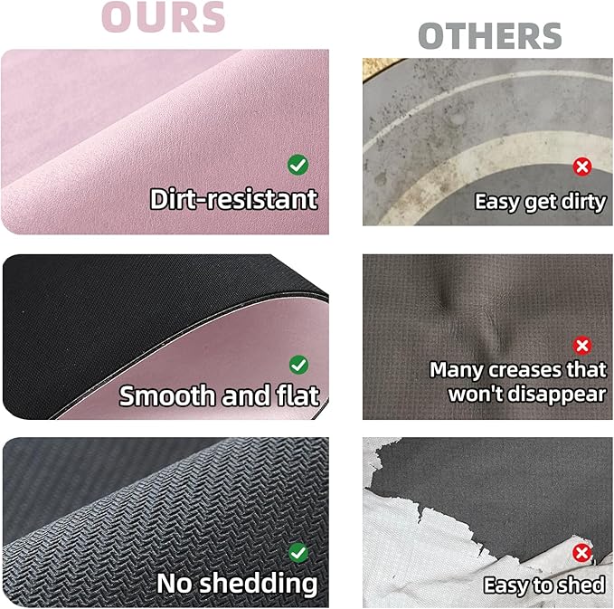 Toilet Rug, Thin Toilet Rugs U Shaped Washable Non Slip Absorbent Quick Dry Low Pile Toilet Mat, 20"x24" U Shape Pink