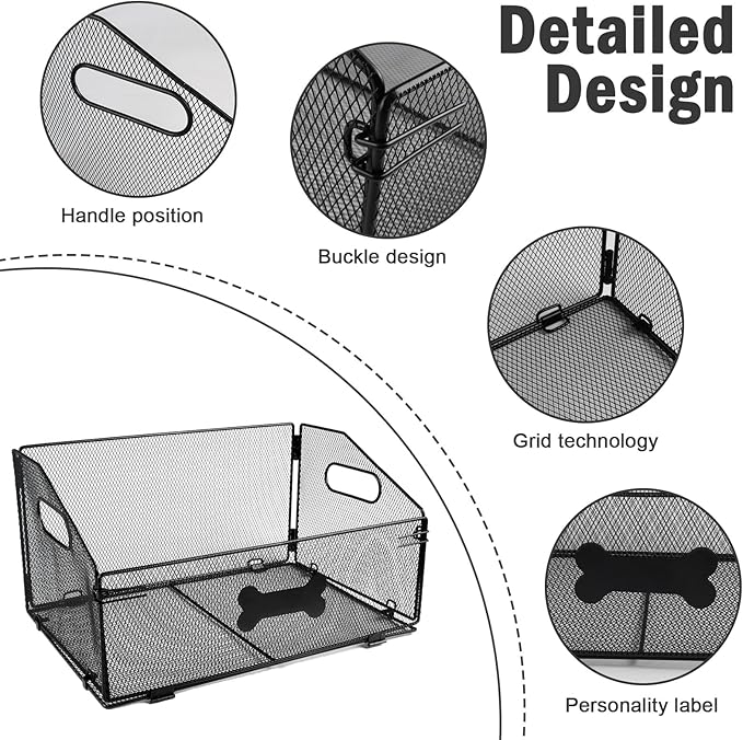 Metal Dog Toy Basket, Indestructible Large Durable Organizer, Customizable Name & Purpose, Ideal for Dog Toys & Meds