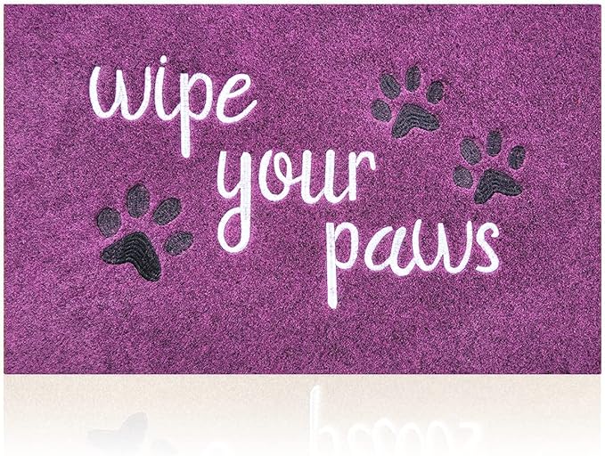 Welcome Door Mats for Home Entrance - Funny Doormats Wipe Your Paws - Non Slip Rubber Mat for Front Door Indoor