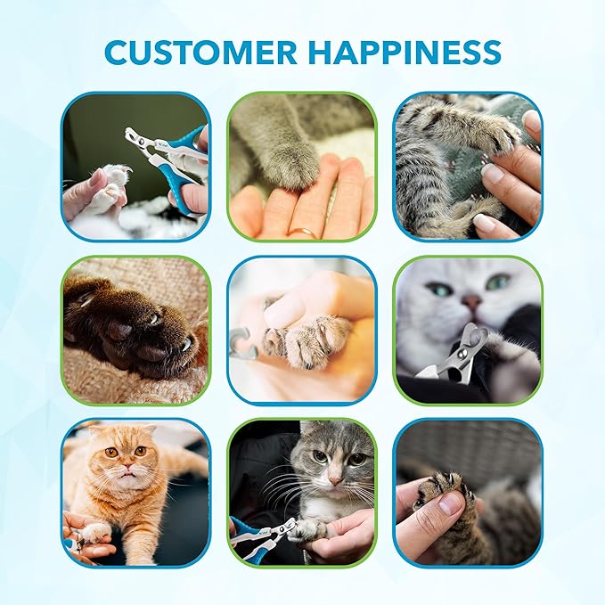 BOSHEL Cat Nail Clipper - Razor-Sharp & Angled Cat Clippers for Nails with Comfy Grip Handles. Lightweight & Safe Grooming Solution - Ideal for Smaller Pets