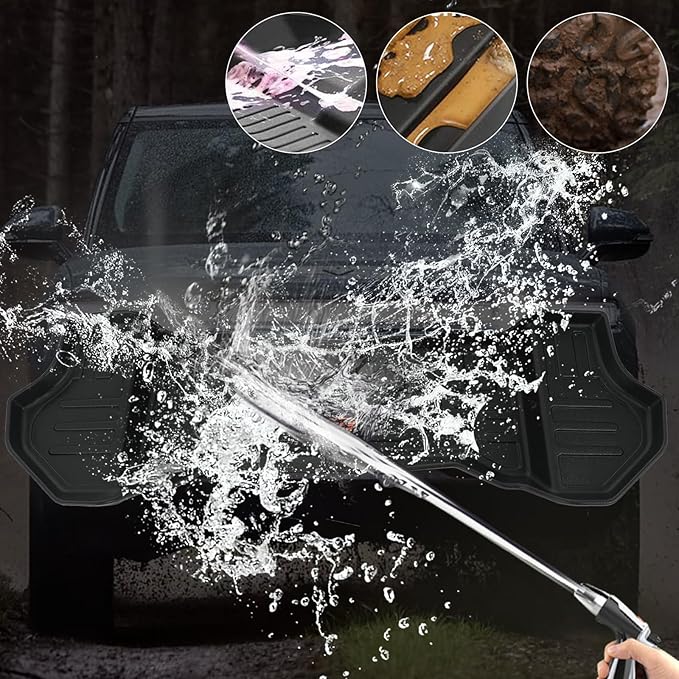 ROCCS Front Trunk Mat Fits for Rivian R1T/R1S Accessories 2022 2023 2024 All Weather TPE Frunk Mats Cargo Liners Trunk Mat with Upper Mat