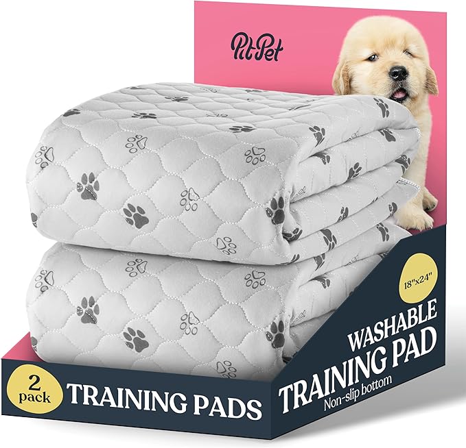 Super Absorbent Washable Pee Pads for Dogs - 2-Pack Superior Reusable Puppy Pads Pet Training Pads –100% Waterproof Dog Pee Pad Protects Against Urine Leakage Non-Slip Grip Prevents Slipping& Bunching