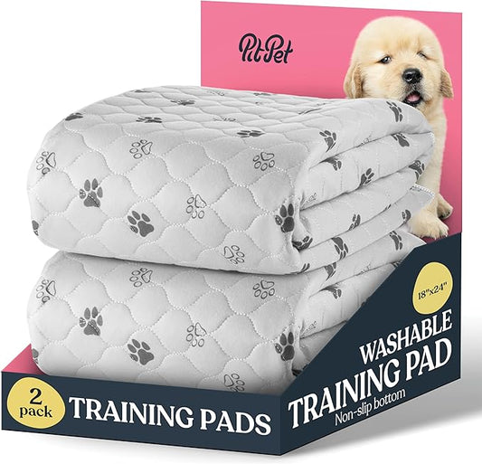 Super Absorbent Washable Pee Pads for Dogs - 2-Pack Superior Reusable Puppy Pads Pet Training Pads –100% Waterproof Dog Pee Pad Protects Against Urine Leakage Non-Slip Grip Prevents Slipping& Bunching