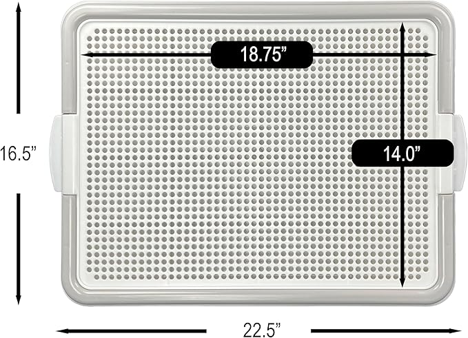 Pets-N-Me Dog Pee Pad Holder, Puppy Potty Training Tray 22.5”X16.5” for Small Dogs (Gray)