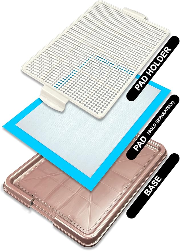 Pets-N-Me Dog Pee Pad Holder, Puppy Potty Training Tray 22.5”X16.5” for Small Dogs (Chocolate)
