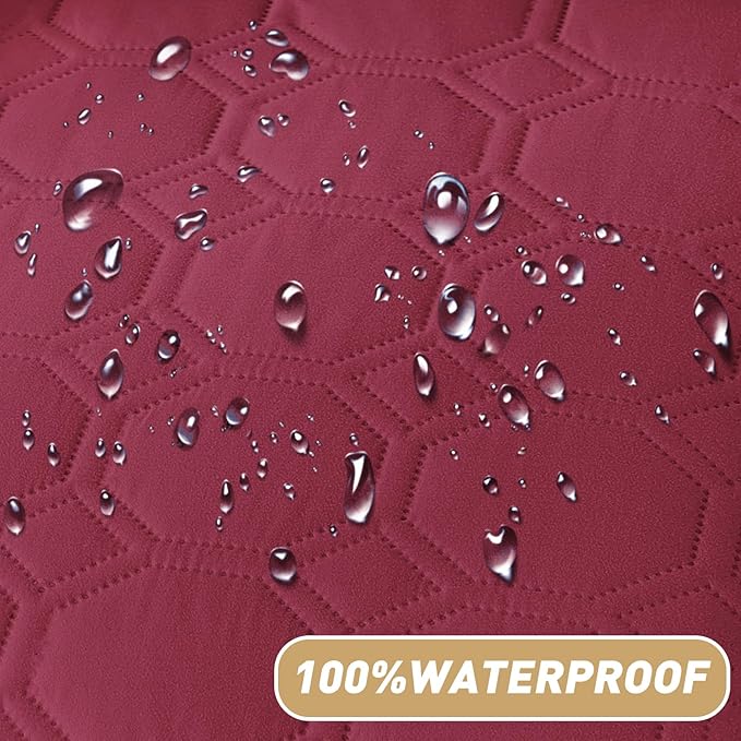 ZNSAYOTX Ultimate Cozy Blankets (68"x82") 100% Waterproof Bed Mat Blanket for Dog Pets, Couch Sofa Protector with Non-Slip Back Washable Durable, Pee Scratch Proof Easy to Clean (Wine Red)