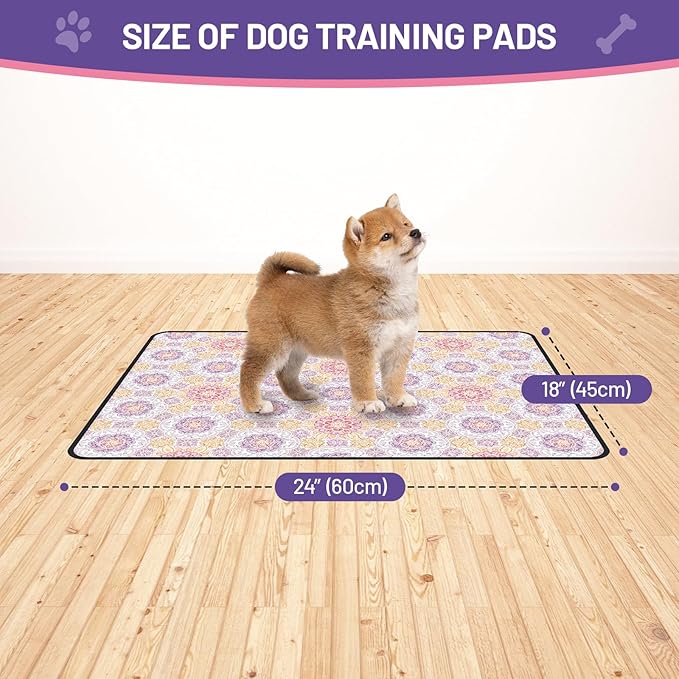 Washable Dog Pee Pads - Absorbent Reusable Puppy Training Pads, Waterproof Leak - Proof & Non - Slip for Crate Whelping Potty Training 24x18 (Pack of 2)