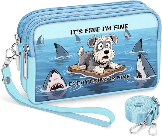 BIAOTIE Wristlet Purses for Women, Nylon Small Crossbody Bags with Adjustable Strap 3 Zipper Wristlet Wallet Phone Organizer