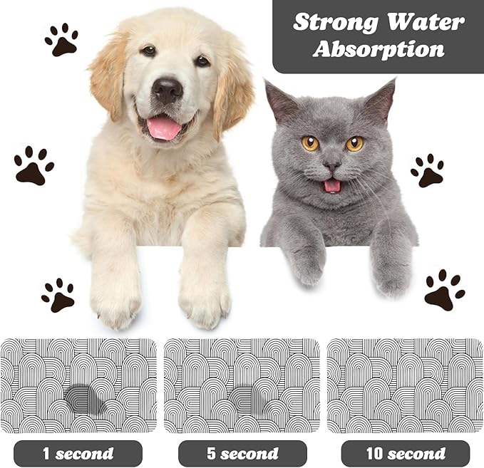 Dog Food Mats for Floors Waterproof, Dog Cat Water Bowl Mats Pet Feeding Absorbent Mat Dog Cat Pet Placemats for Food and Water Bohemia 24 * 32 inch