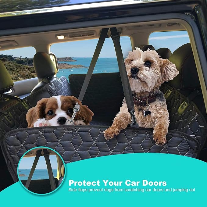 Dog Seat Covers for Back Seat,Pet Hammock for Cars, Waterproof Backseat Cover for Dogs in Car, Heavy Durable Car Hammock for SUV with Mesh Window, Non Slip Dog Car Seat Covers for SUVs,RAV4,CRV