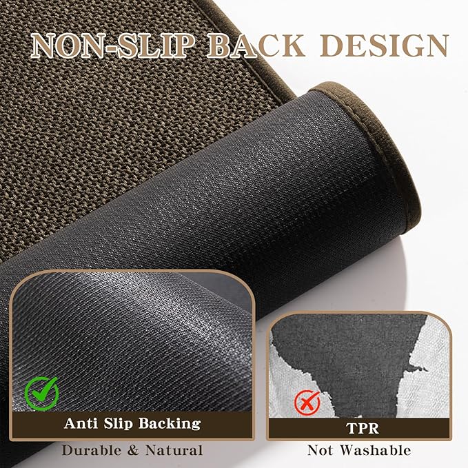 chakme Bathroom Rugs Mat 24x17, Ultra Thin Non Slip Bath Mat Small Quick Dry Absorbent Bath Mat for Bathroom Floor, (Brown, 24"x17")