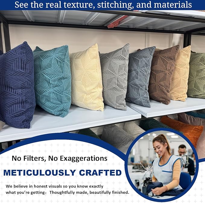 YEMYHOM Pack of 2 Throw Pillow Covers 18 x 18 Inch High Stretch Jacquard Pillowcase for Couch Sofa Living Room Home Decor, Khaki
