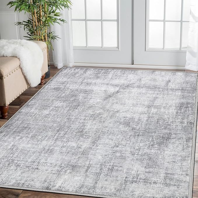 COMSLE Door Mat, Front Door Mat Indoor for Entrance Faux Wool Absorbent Non Slip Modern Throw Rug for Entryway Bedroom Muddy Paws - Pet Friendly, 36x60 Inches,Grey Machine Washable