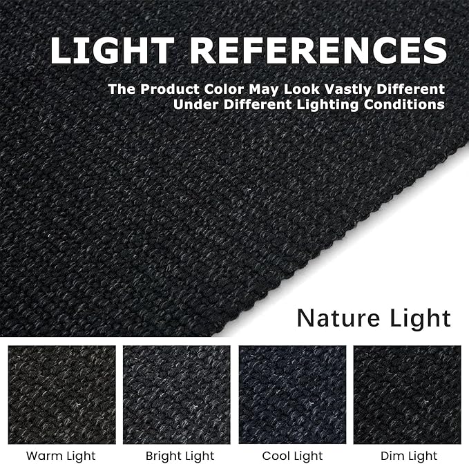 KOZYFLY Washable Runner Rug 2x6 Ft Runners for Hallways Non Slip Kitchen Runner Rugs Braided Cotton Entryway Runner Indoor, Carpet Runners for Hallway Kitchen Entryway Bedroom, Black