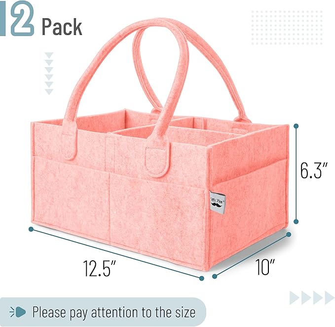 Mr. Pen- Baby Diaper Caddy Organizer, 2 Pack, Pink, Nursery Storage Bin and Car Organizer for Diapers and Baby Wipes