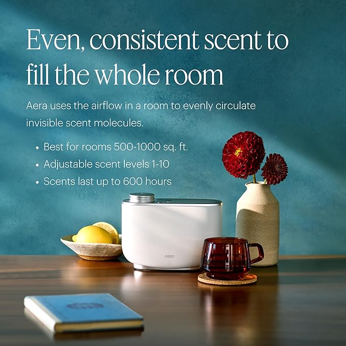 Aera Home Essential Oil Fragrance Diffuser – Waterless Electric Aromatherapy Smart Plug-in, Wi-Fi & App/Alexa Controlled, Hypoallergenic – for Rooms 500-1000 sq ft (Capsules Sold Separately)