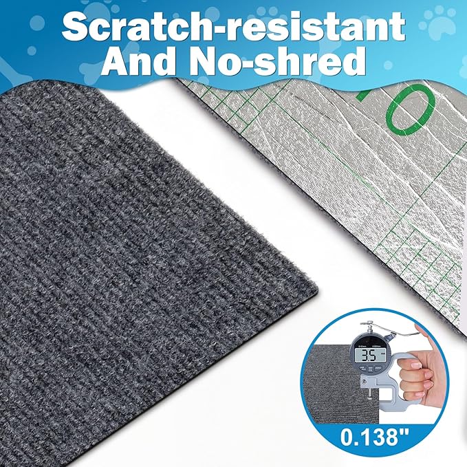 ENONCI 196.8x15.8 Cat Wall Scratcher Mat with Nano Tape,Anti Cats Scratch Furniture Couch Carpet Corner Protector for Indoor,Trimmable Cat Scratching Pad Board Sofa Replacement