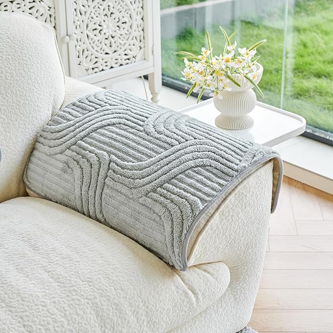 Jecpuo Washable Pet Couch Cover Protector for Sectional Sofa Armrest Headrest Covers Pad Anti-Slip Pet Friendly Boho Loveseat Slipcovers