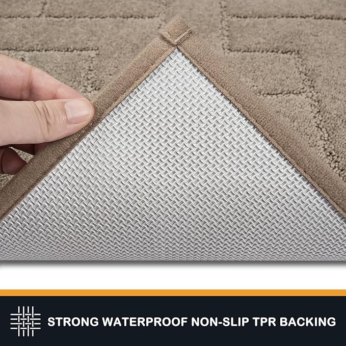 PURRUGS Dirt Trapping Door Mat 48" x 48", Non-Slip Machine Washable Entry Rug, Dog Doormat, Indoor Front Door Mat, Super Absorbent Entryway Rug for Muddy Shoes & Paws, Taupe