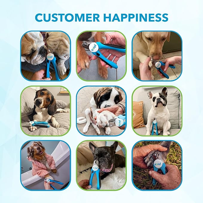 Dog Nail Clippers and Trimmer by Boshel - with Safety Guard to Avoid Over-Cutting Nails & Free Nail File - Razor Sharp Blades - Sturdy Non Slip Handles - for Safe, Professional at Home Grooming
