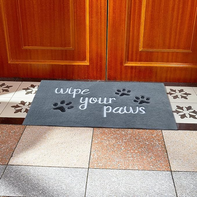 Welcome Door Mats for Home Entrance Funny Doormats Wipe Your Paws Mat Welcome Mats for Front Door Indoor Non Slip Rubber Mat for Dog Mats,18x28 Inch